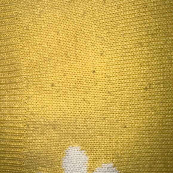 Cropped Daisy Floral Print V Neck Long Sleeve Personality Sweater Ribbed Trim - Picture 13 of 15